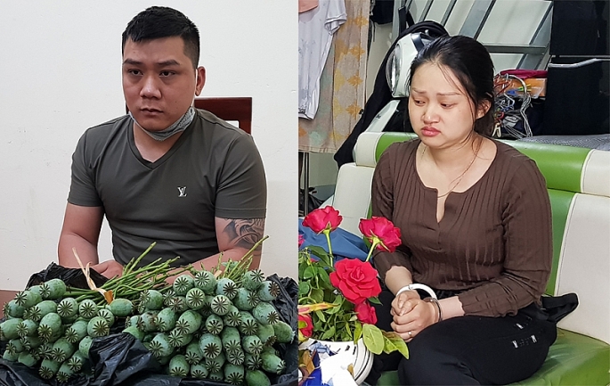 Đối tượng Nguyễn Văn Hùng và vợ Đỗ Thị Hồng.