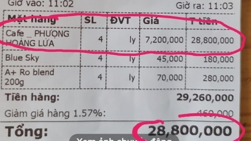 Chủ quán nói gì khi bán 4 ly cà phê với giá gần 29 triệu đồng?