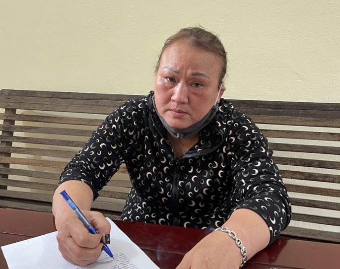 Nữ quái” Nguyễn Thị Hợi tại cơ quan điều tra.
