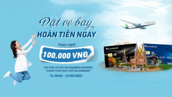 Tặng ngay 100.000 đồng khi mua vé Bamboo Airways bằng thẻ Sacombank