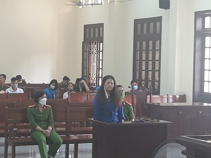 Bị cáo Trần Thị Thanh Nga tại phiên tòa