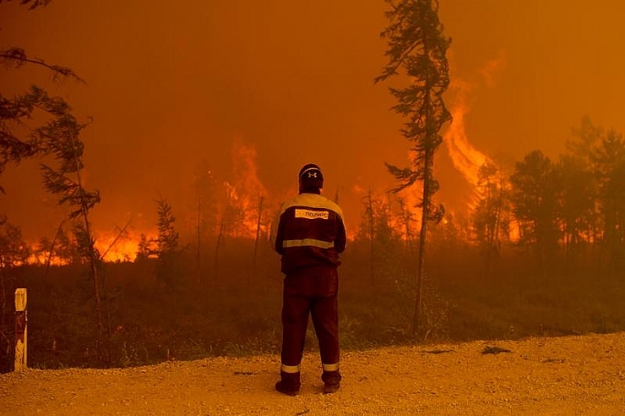 Một đám cháy rừng ở Siberia.