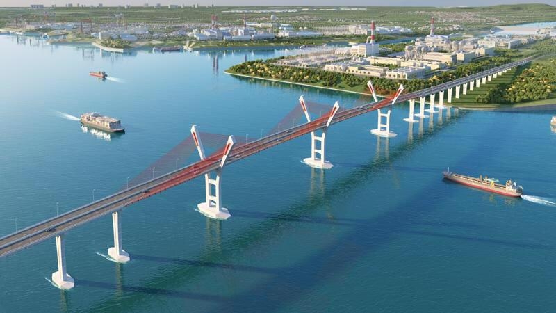 Dự án cầu Bến Rừng nối huyện Thủy Nguyên của TP Hải Phòng với thị xã Quảng Yên của tỉnh Quảng Ninh qua sông Đá Bạc.