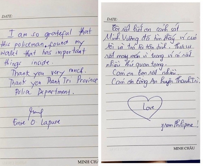 Lá thư xúc động của cổ động viên người Philippines gửi chiến sỹ công an