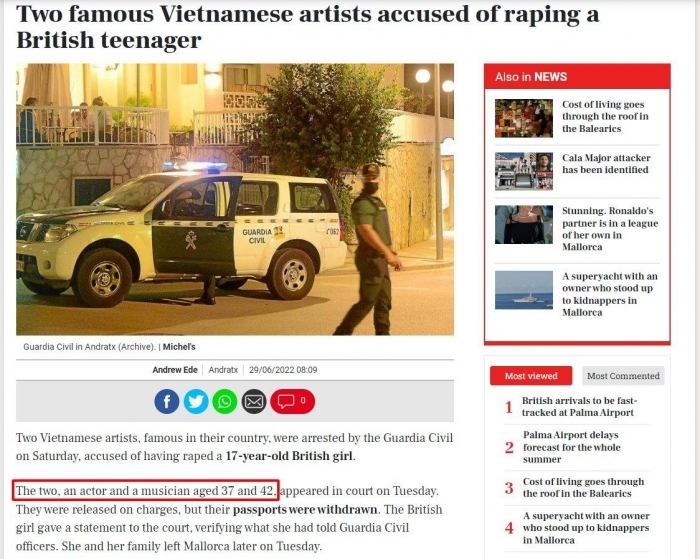 Thực hư chuyện diễn viên, nhạc sĩ nổi tiếng Việt Nam cưỡng hiếp cô gái Anh 17 tuổi