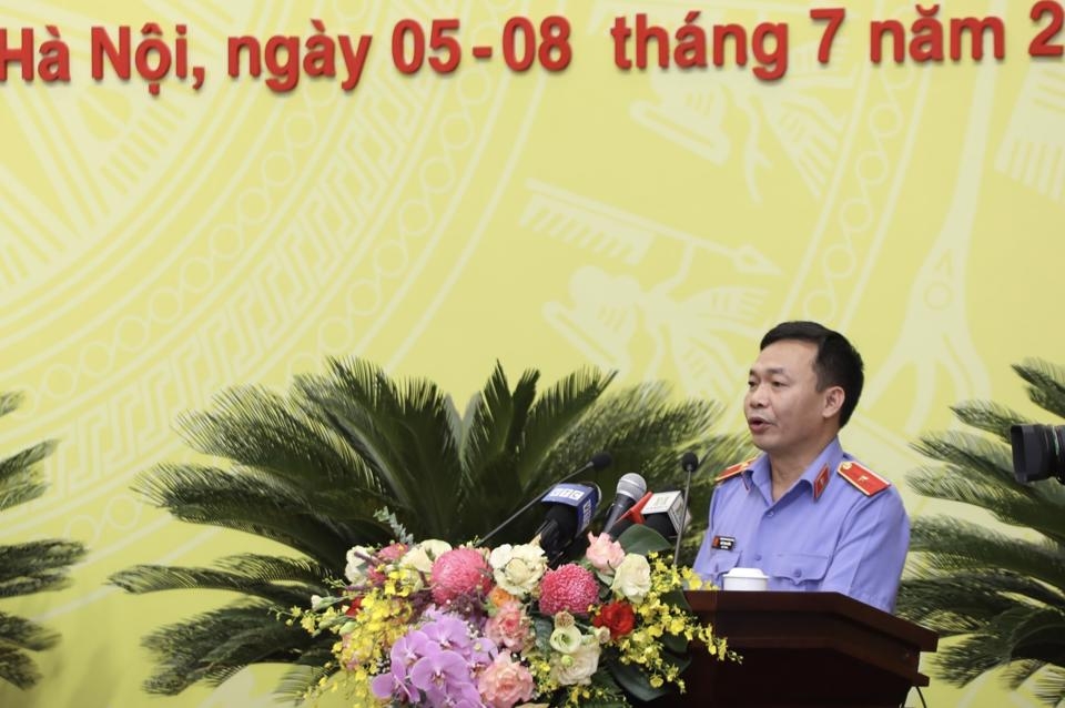 Viện trưởng Viện KSND TP Hà Nội Đào Thịnh Cường phát biểu tại Kỳ họp
