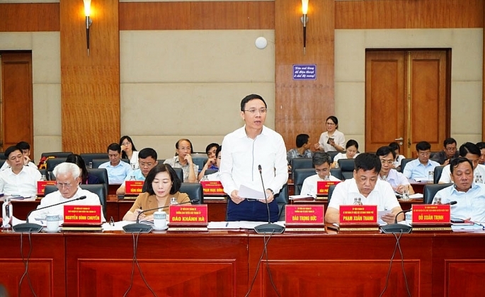 Ông Đào Trọng Đức Trưởng ban tổ chức Thành ủy phát biểu tại Hội nghị