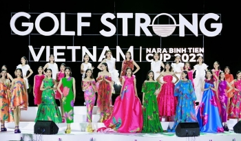 Đỗ Mỹ Linh “ôm” giải, Lương Thùy Linh catwalk thần thái trong lễ bế mạc giải golf Strong Vietnam