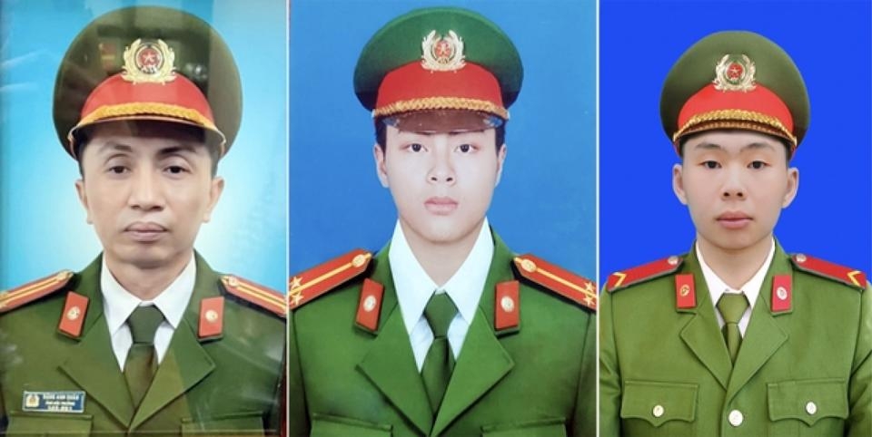 Từ trái qua phải: Thượng tá Đặng Anh Quân; Thượng úy Đỗ Đức Việt và Hạ sĩ Nguyễn Đình Phúc.