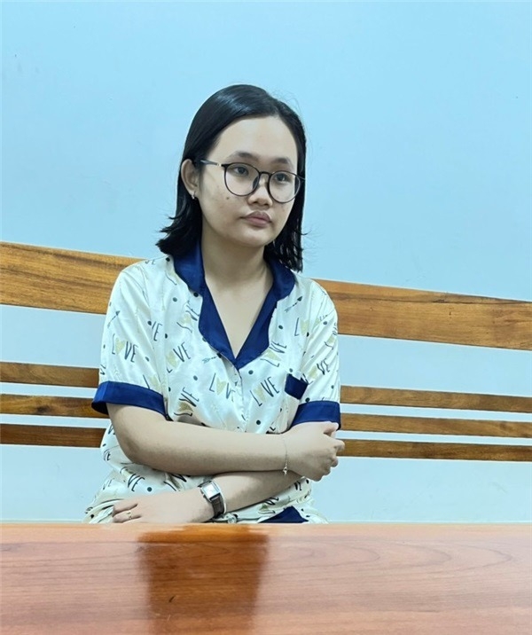 Bị can Tống Thị Tùng Linh thời điểm mới bị bắt giữ.