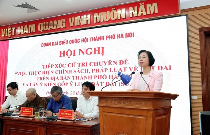 Phó Trưởng đoàn chuyên trách Đoàn đại biểu Quốc hội TP Phạm Thị Thanh Mai kết luận Hội nghị.