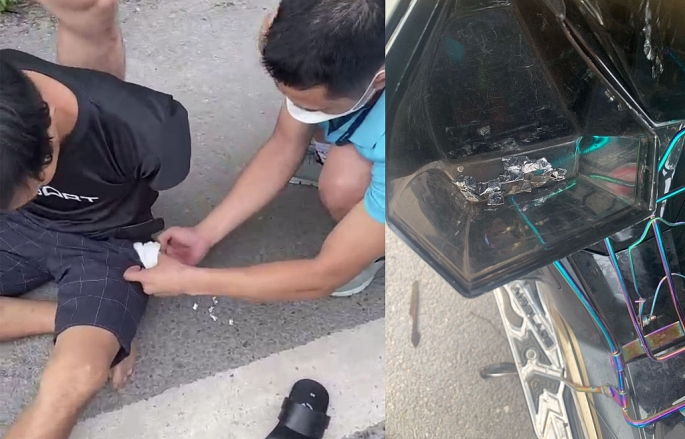 Số ma tuý đối tượng Thuận cất giấu trong túi quần đang mặc và hộc xe máy.