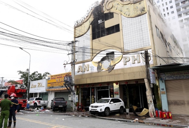 Quán karaoke nơi xảy ra cháy làm nhiều người tử vong.