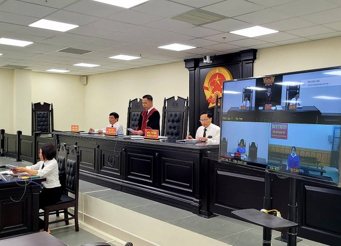 Phiên tòa xét xử trực tuyến của TAND huyện Thạch Thất