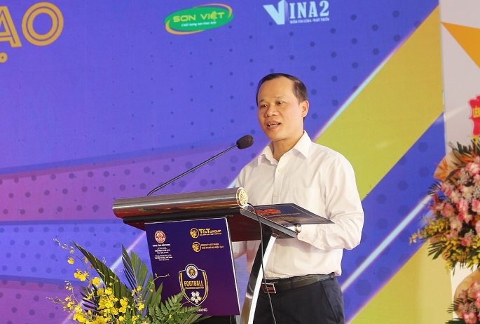 Ông Mai Sơn - Phó Chủ tịch thường trực UBND tỉnh Bắc Giang - tin tưởng Trung tâm đào tạo bóng đá trẻ Bắc Giang sẽ là mô hình kiểu mẫu trong đào tạo bóng đá trẻ tại Việt Nam. 