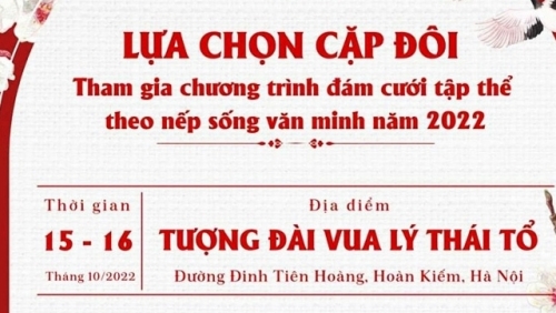 Hà Nội: Tổ chức đám cưới tập thể cho 30 cặp đôi theo nếp sống văn minh năm 2022