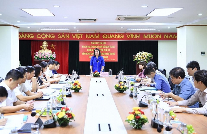 Phó Bí thư Thường trực Thành ủy Nguyễn Thị Tuyến phát biểu kết luận cuộc kiểm tra.