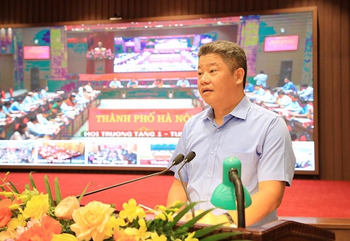 Phó Chủ tịch UBND TP Nguyễn Mạnh Quyền phát biểu tại hội nghị
