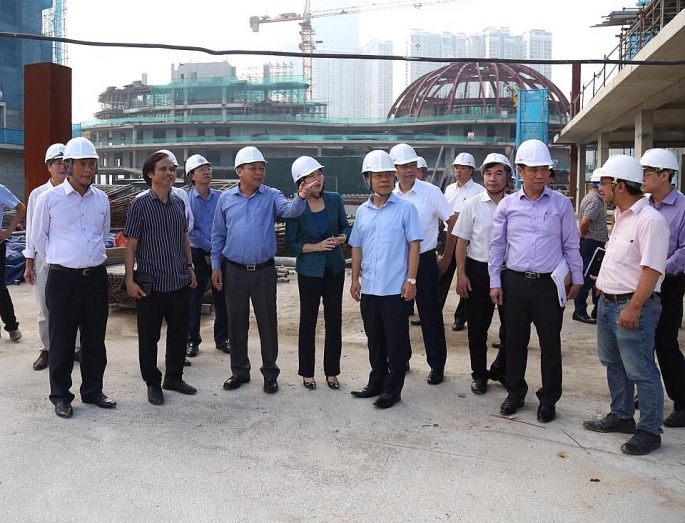 Phó Bí thư Thành ủy Nguyễn Văn Phong kiểm tra tiến độ xây dựng Cung thiếu nhi Hà Nội