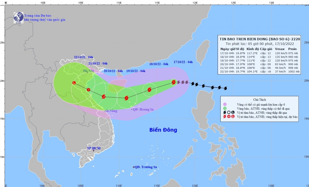 3 kịch bản có thể xảy ra với bão số 6 sau khi đi vào Biển Đông