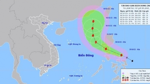 Thời tiết ngày 29/10: Bão Nalgae sắp đi vào biển Đông