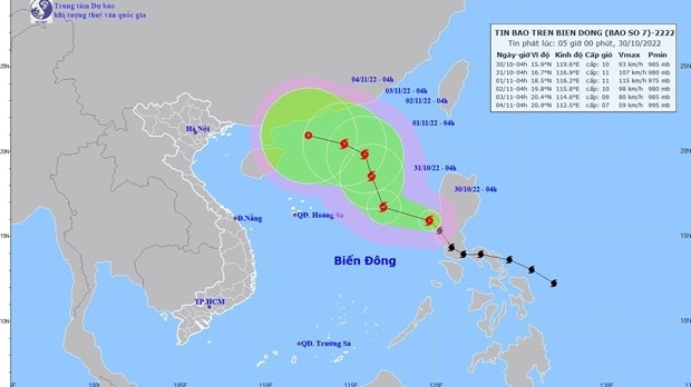 Thời tiết ngày 30/10: Bão Nalgae đã đi vào Biển Đông, trở thành cơn bão số 7