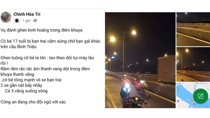 Thực hư thông tin "3 người đánh ghen rơi xuống sông Sài Gòn"