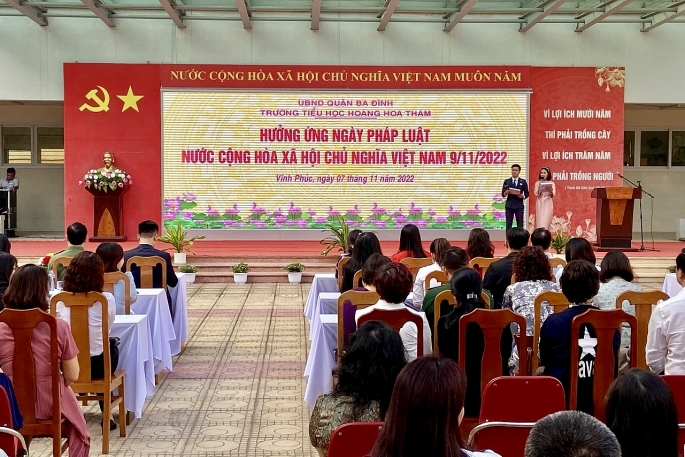 Quận Ba Đình, Hà Nội: Sôi nổi hoạt động hưởng ứng Ngày Pháp luật Việt Nam trong nhà trường