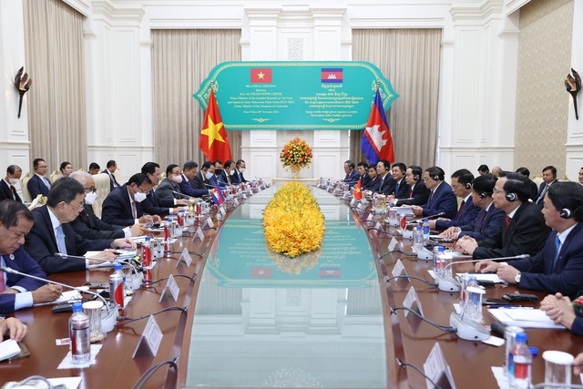 Thủ tướng Chính phủ Phạm Minh Chính hội đàm với Thủ tướng Vương quốc Campuchia