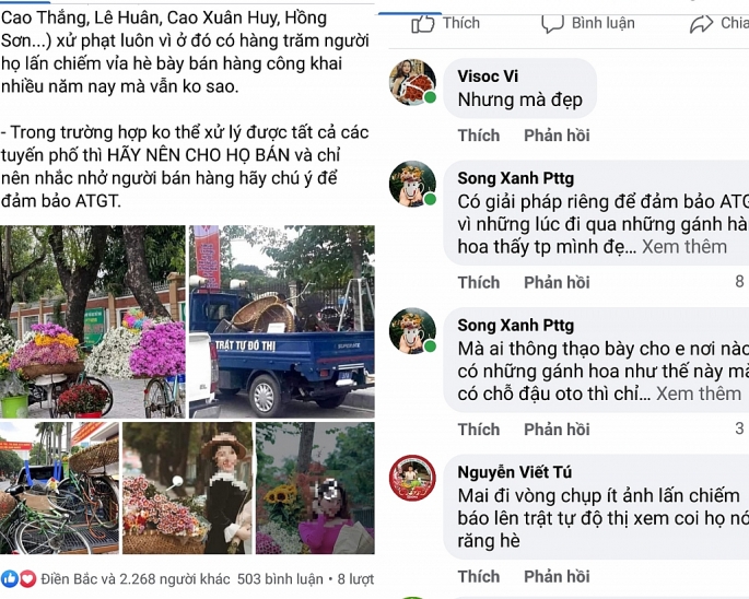 Sau những ồn ào từ dư luận về việc phường Lê Mao xử lý gánh hàng hoa dạo bằng xe đạp, TP Vinh đã chỉ đạo bố trí điểm bán hoa dạo, phục vụ chụp ảnh 