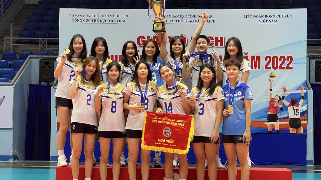 Đội Bóng chuyền nữ VietinBank xuất sắc bảo vệ thành công ngôi vô địch giải vô địch Bóng chuyền U23 Quốc gia