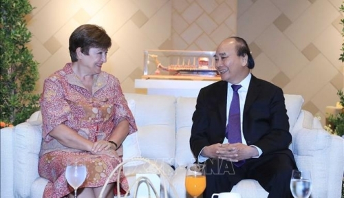 Chủ tịch nước Nguyễn Xuân Phúc gặp  Tổng giám đốc Quỹ Tiền tệ quốc tế (IMF)