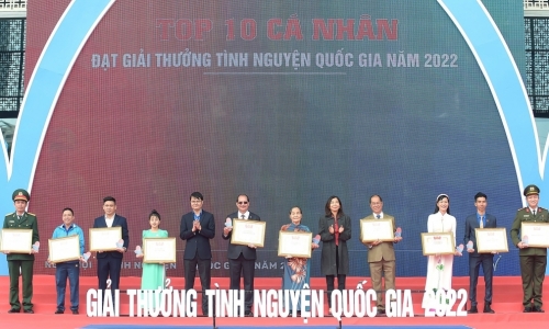 Trao Giải thưởng Tình nguyện Quốc gia năm 2022 cho các tập thể và  cá nhân