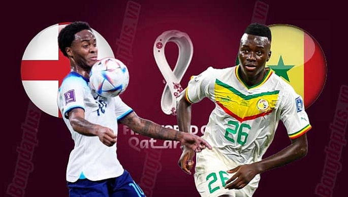 Trận đấu Anh vs Senegal tại Vòng 1/8 World Cup 2022 vào lúc 02h00 ngày 5/12.