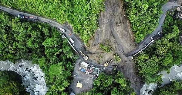 Hiện trường vụ lở đất ở Colombia.