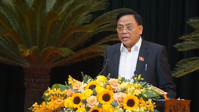 đại biểu Cao Tiến Đoan, Chủ tịch Hiệp hội doanh nghiệp tỉnh Thanh Hóa đại diện nêu kiến nghị, đề xuất của doanh nghiệp