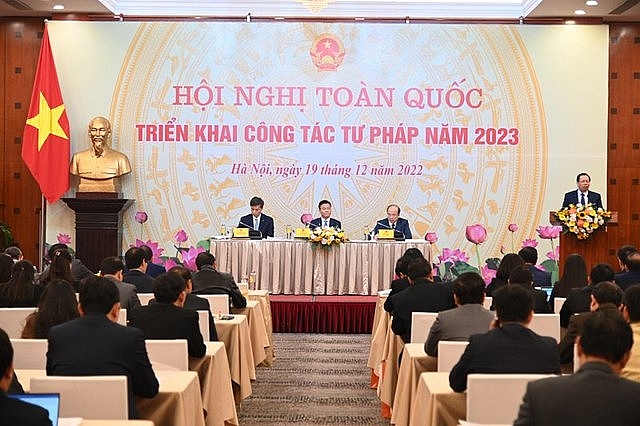 Hội nghị toàn quốc triển khai công tác tư pháp năm 2023 - Ảnh: VGP/Lê Sơn