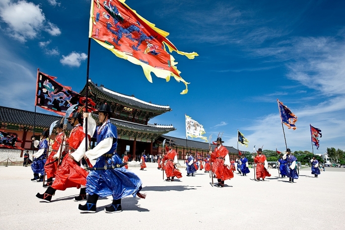 Diễu hành tại cung điện Gyongbokgung