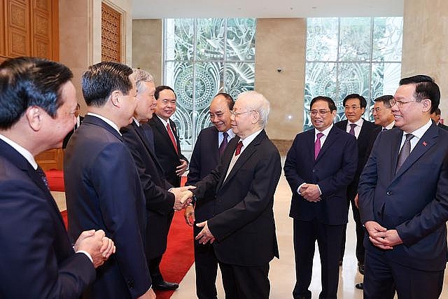 Tổng Bí thư Nguyễn Phú Trọng và các đồng chí lãnh đạo Đảng, Nhà nước đến dự Hội nghị