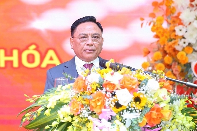 Ông Cao Tiến Đoan, Chủ tịch CLB Đông Á Thanh Hóa phát biểu tại buổi lễ.