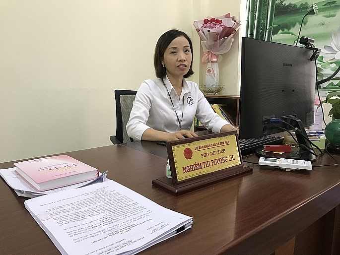 Bà Nghiêm Thị Phương Chi, Phó  Chủ tịch UBND xã Tam Hiệp nhấn mạnh: “Làm tốt công tác hòa giải cơ sở là góp phần xây dựng ý thức thượng tôn pháp luật trong cộng đồng dân cư.(ảnh: Văn Biên)