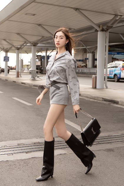 Thời trang sân bay đẳng cấp của Hoa hậu Bảo Ngọc, Lương Thuỳ Linh