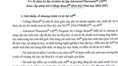 Trường chuyên ở TP HCM bị Sở GD&ĐT yêu cầu dừng tổ chức kỳ thi chương trình dự bị ĐH Mỹ