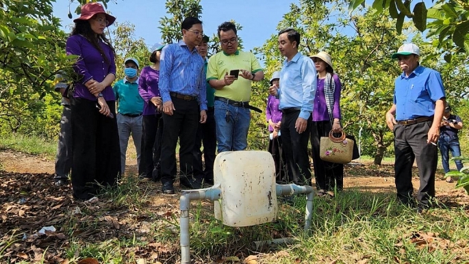 Anh Đặng Dương Minh Hoàng luôn tích cực chia sẻ kinh nghiệm phát triển mô hình Nông trại Thiên Nông mỗi khi có đoàn khách đến tham quan, học tập.