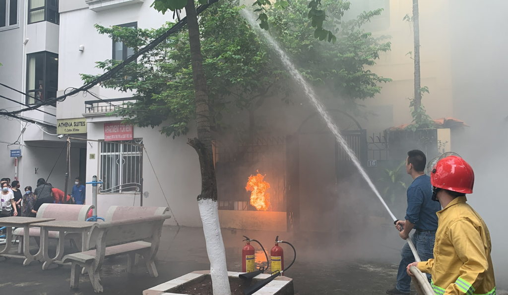 Quận Ba Đình tăng cường công tác phòng cháy, chữa cháy trong tình hình mới.(ảnh: Đào Tuyết)