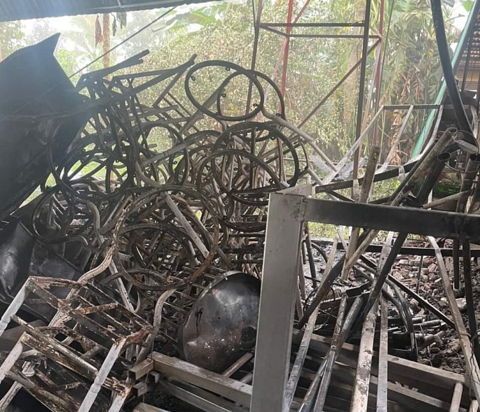 Nghệ An: Hình ảnh tan hoang ngôi nhà ở xã Đại Đồng sau đám cháy