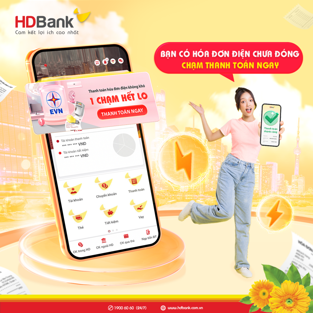 Tính năng “1 chạm” nâng cấp độ cho App HDBank