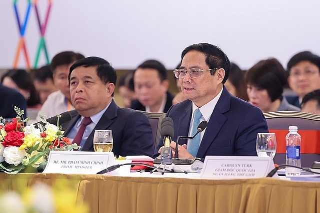 Thủ tướng nhấn mạnh tăng trưởng xanh cũng là một chủ trương lớn và quan trọng của Đảng và Nhà nước Việt Nam nhằm đảm bảo phát triển kinh tế nhanh, hiệu quả, bền vững - Ảnh: VGP/Nhật Bắc