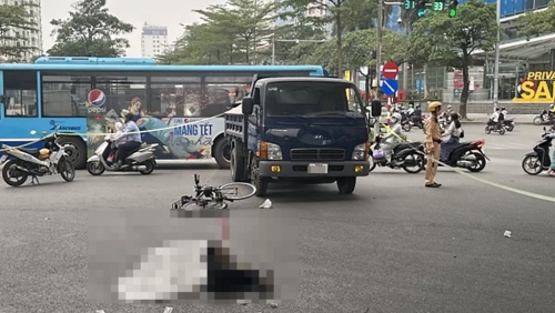 Người đi xe đạp tử vong sau va chạm với ô tô tải ở ngã tư Kim Mã - Đào Tấn