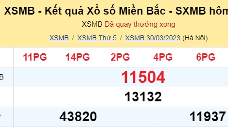 XSMB - KQXSMB - Kết quả xổ số miền Bắc hôm nay 31/3/2023